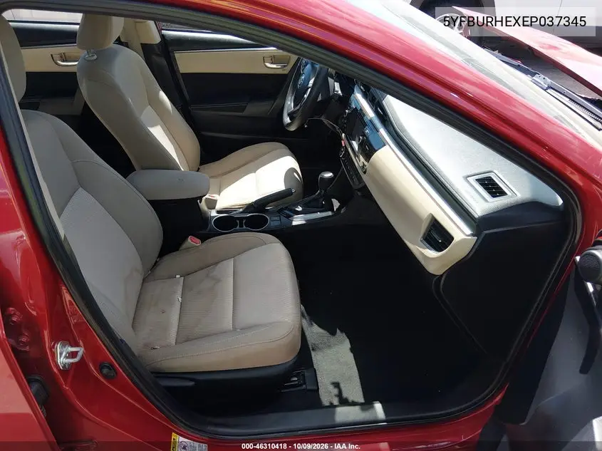 2014 TOYOTA COROLLA VIN 5YFBURHEXEP037345 — фото 5