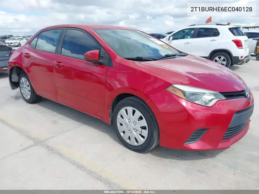 TOYOTA COROLLA 2014, VIN 2T1BURHE6EC040128
