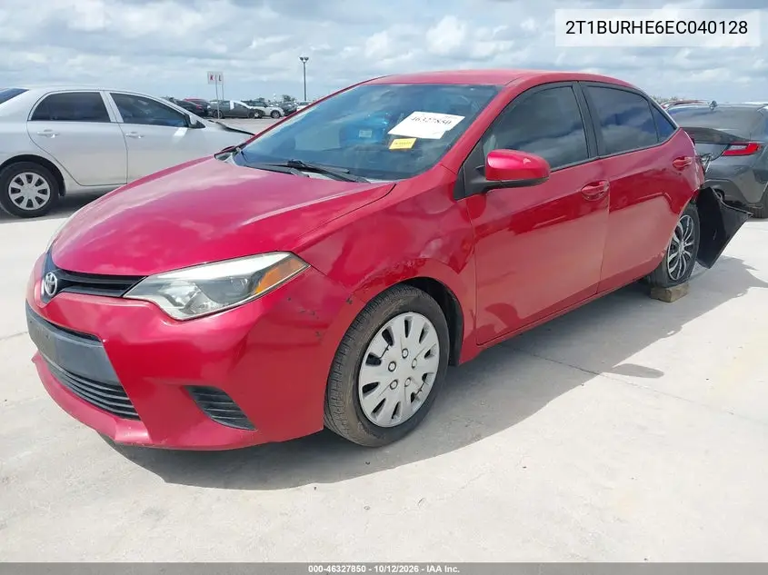 2014 TOYOTA COROLLA VIN 2T1BURHE6EC040128 — фото 2