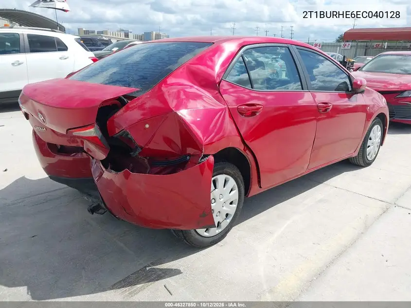 2014 TOYOTA COROLLA VIN 2T1BURHE6EC040128 — фото 4