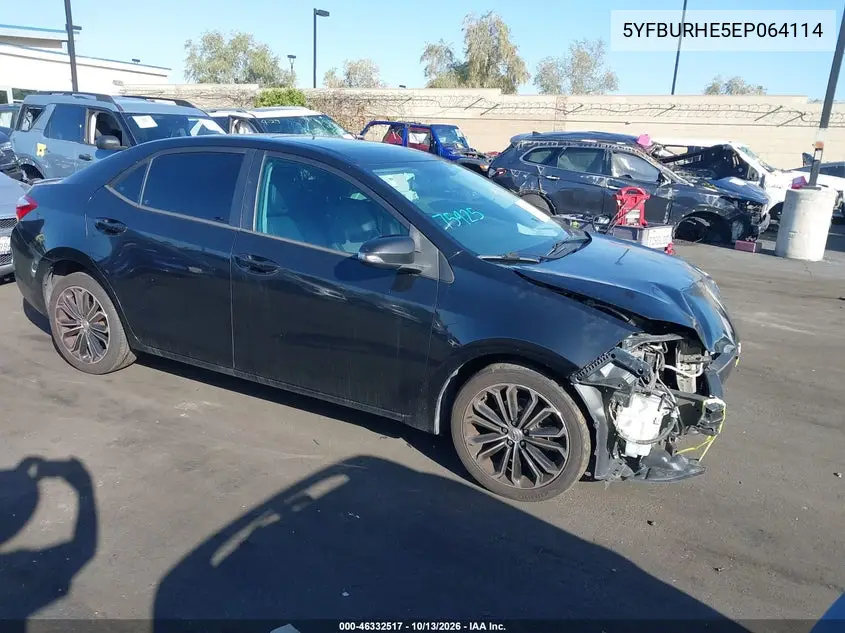TOYOTA COROLLA 2014, VIN 5YFBURHE5EP064114