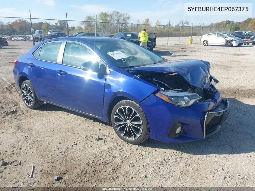 TOYOTA COROLLA 2014, VIN 5YFBURHE4EP067375