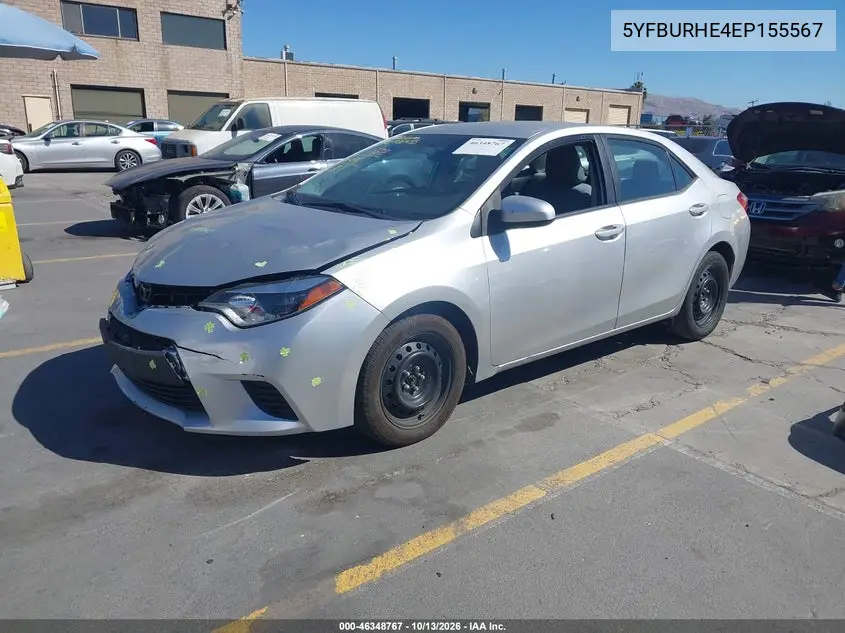 2014 TOYOTA COROLLA VIN 5YFBURHE4EP155567 — фото 2