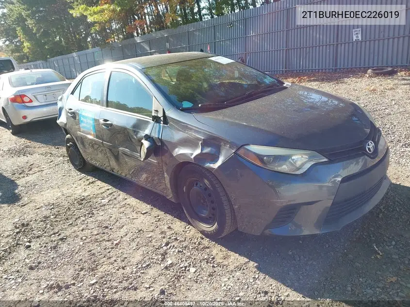 TOYOTA COROLLA 2014, VIN 2T1BURHE0EC226019
