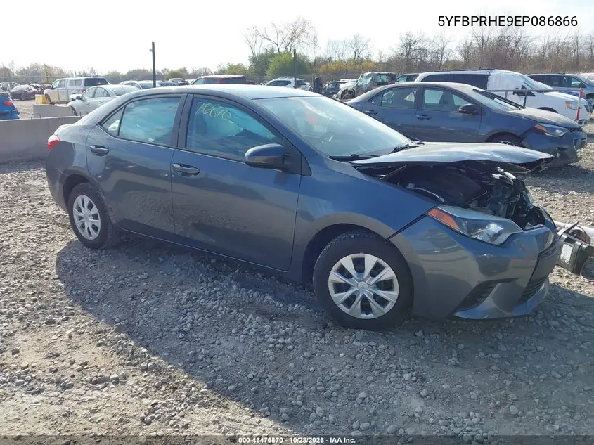 TOYOTA COROLLA 2014, VIN 5YFBPRHE9EP086866