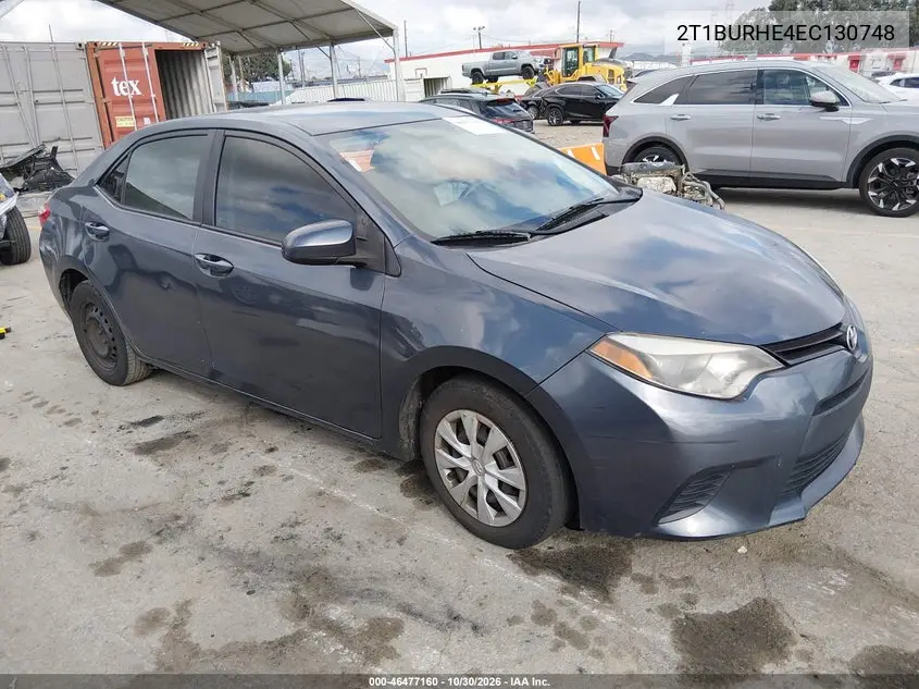 TOYOTA COROLLA 2014, VIN 2T1BURHE4EC130748