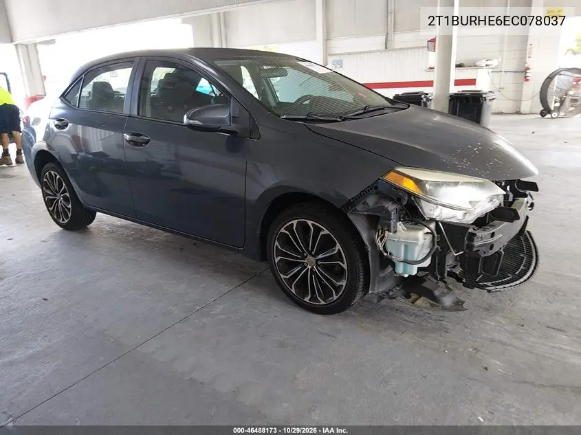 TOYOTA COROLLA 2014, VIN 2T1BURHE6EC078037