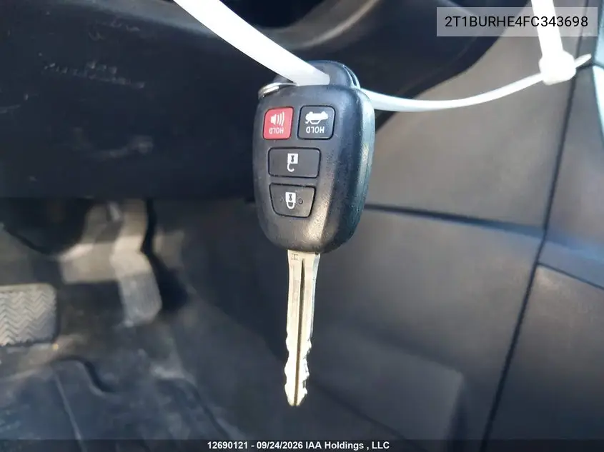 2015 TOYOTA COROLLA VIN 2T1BURHE4FC343698 — фото 11