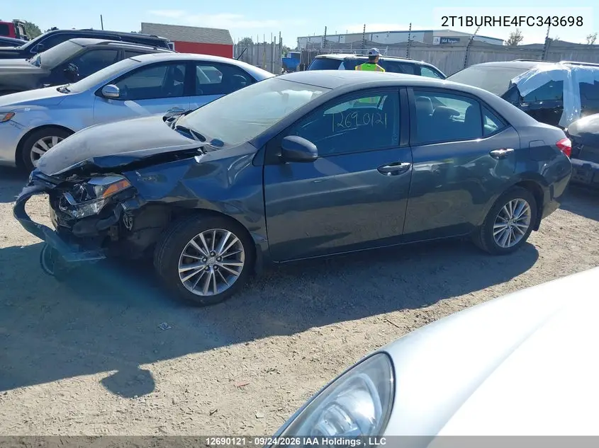 2015 TOYOTA COROLLA VIN 2T1BURHE4FC343698 — фото 15