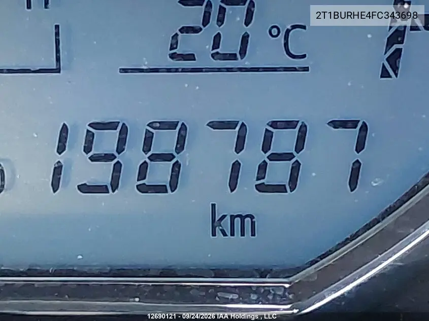 2015 TOYOTA COROLLA VIN 2T1BURHE4FC343698 — фото 16