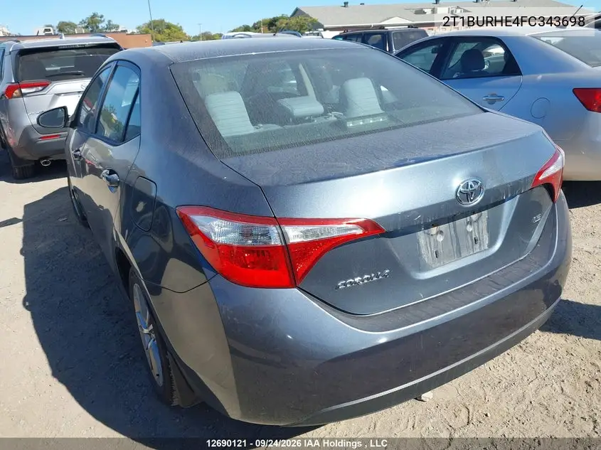 2015 TOYOTA COROLLA VIN 2T1BURHE4FC343698 — фото 3