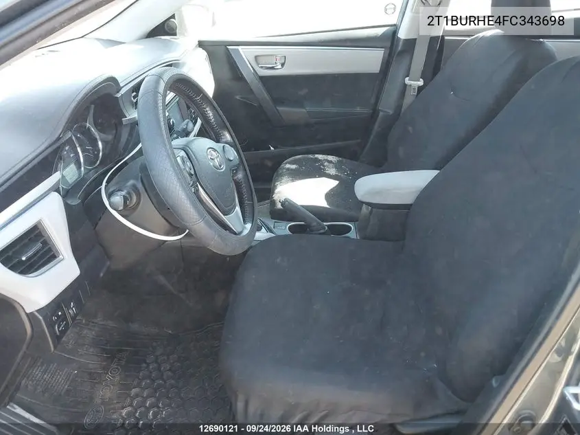 2015 TOYOTA COROLLA VIN 2T1BURHE4FC343698 — фото 5