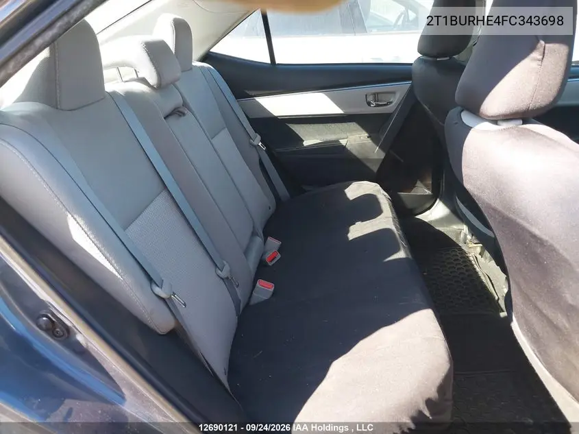 2015 TOYOTA COROLLA VIN 2T1BURHE4FC343698 — фото 8