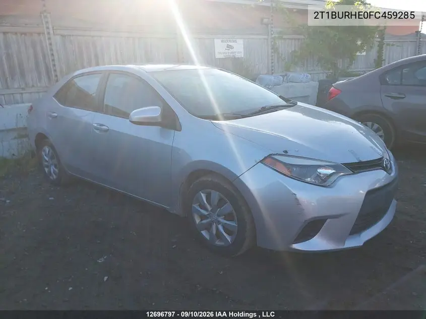 TOYOTA COROLLA 2015, VIN 2T1BURHE0FC459285