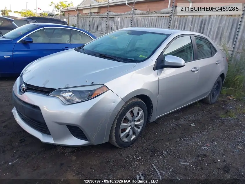 2015 TOYOTA COROLLA VIN 2T1BURHE0FC459285 — фото 2