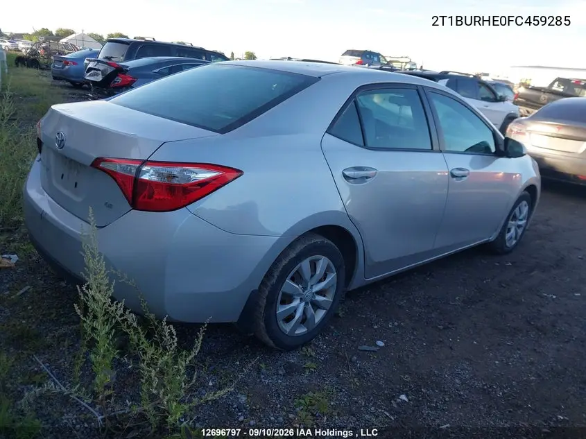 2015 TOYOTA COROLLA VIN 2T1BURHE0FC459285 — фото 4