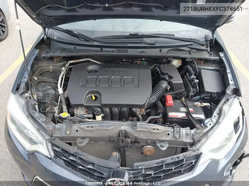 2015 TOYOTA COROLLA VIN 2T1BURHEXFC378651 — фото 10