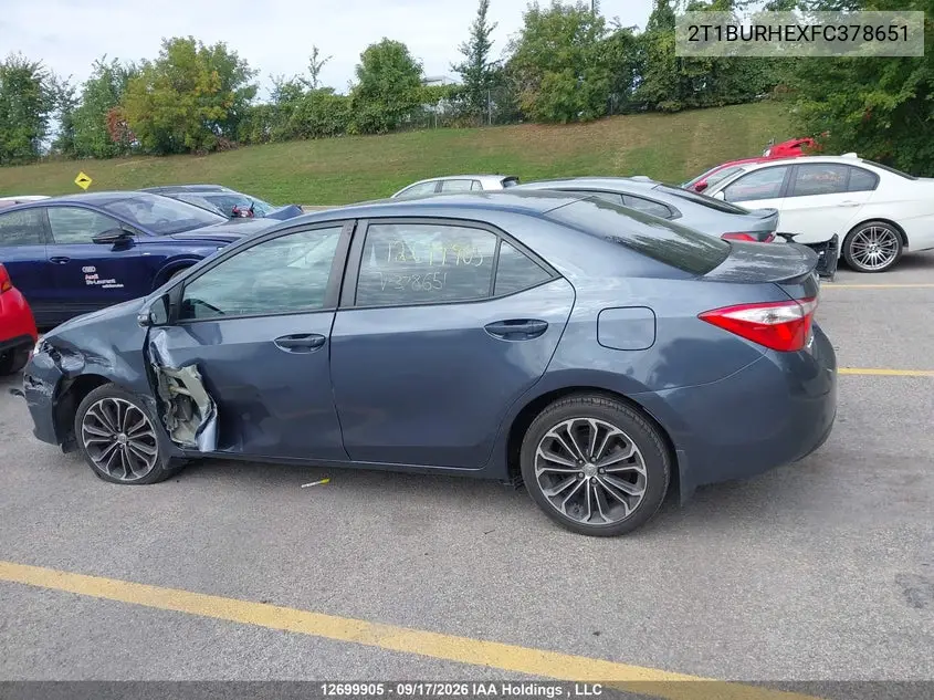 2015 TOYOTA COROLLA VIN 2T1BURHEXFC378651 — фото 14