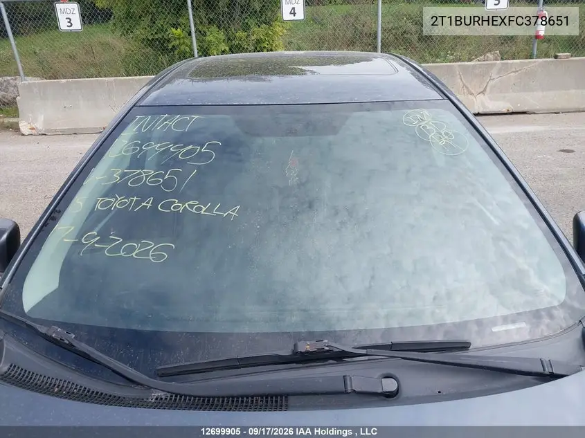 2015 TOYOTA COROLLA VIN 2T1BURHEXFC378651 — фото 17