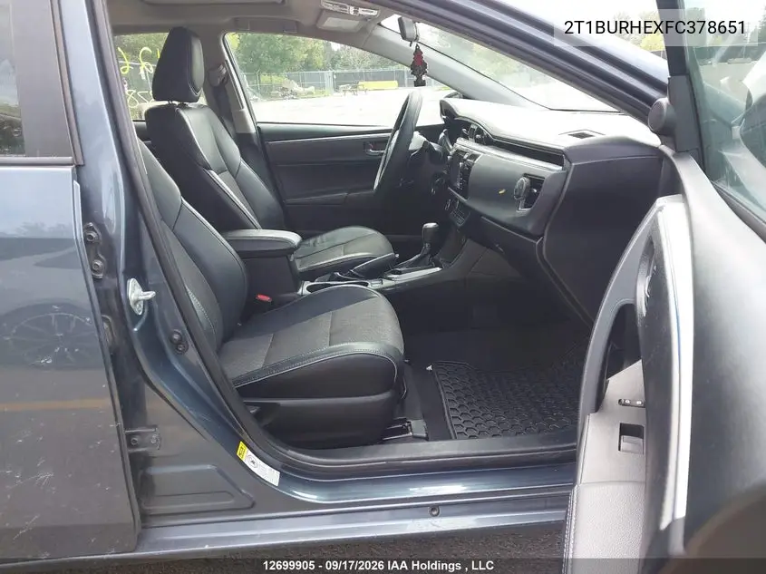 2015 TOYOTA COROLLA VIN 2T1BURHEXFC378651 — фото 5