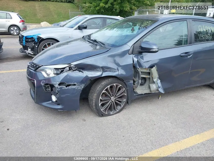 2015 TOYOTA COROLLA VIN 2T1BURHEXFC378651 — фото 6