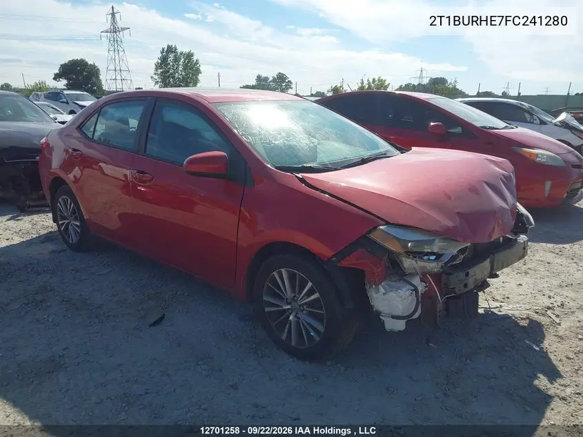 TOYOTA COROLLA 2015, VIN 2T1BURHE7FC241280