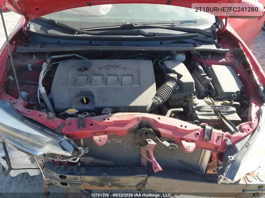 2015 TOYOTA COROLLA VIN 2T1BURHE7FC241280 — фото 10