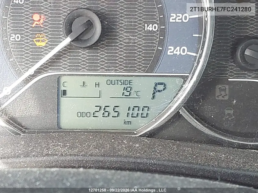 2015 TOYOTA COROLLA VIN 2T1BURHE7FC241280 — фото 16