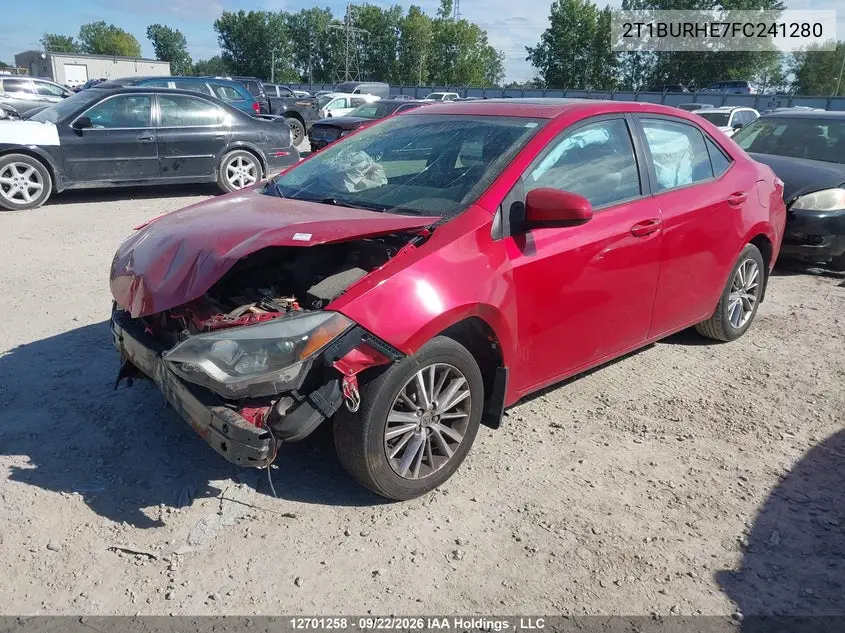 2015 TOYOTA COROLLA VIN 2T1BURHE7FC241280 — фото 2