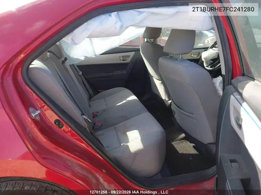 2015 TOYOTA COROLLA VIN 2T1BURHE7FC241280 — фото 8
