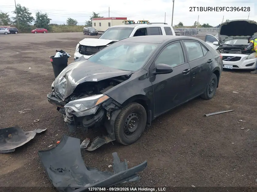 2015 TOYOTA COROLLA VIN 2T1BURHE9FC396428 — фото 2