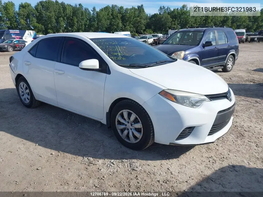 TOYOTA COROLLA 2015, VIN 2T1BURHE3FC321983