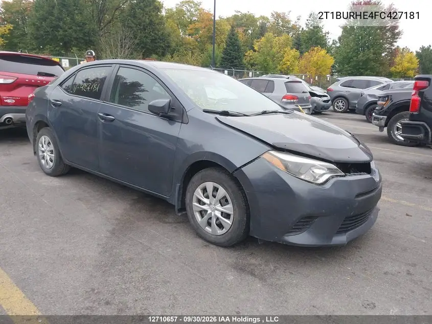 TOYOTA COROLLA 2015, VIN 2T1BURHE4FC427181
