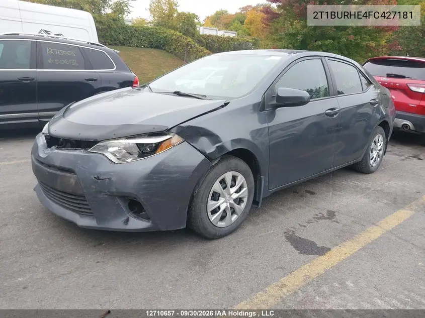 2015 TOYOTA COROLLA VIN 2T1BURHE4FC427181 — фото 2