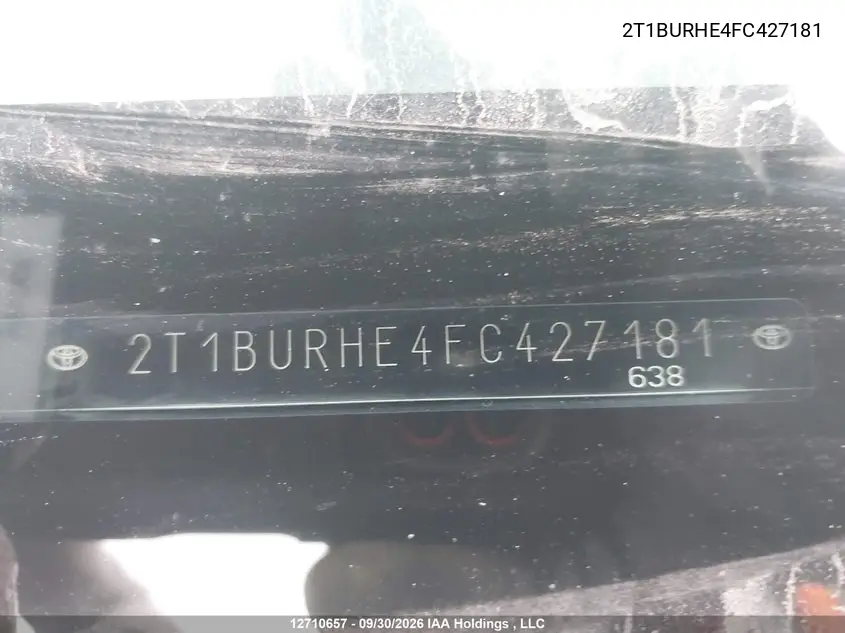 2015 TOYOTA COROLLA VIN 2T1BURHE4FC427181 — фото 20