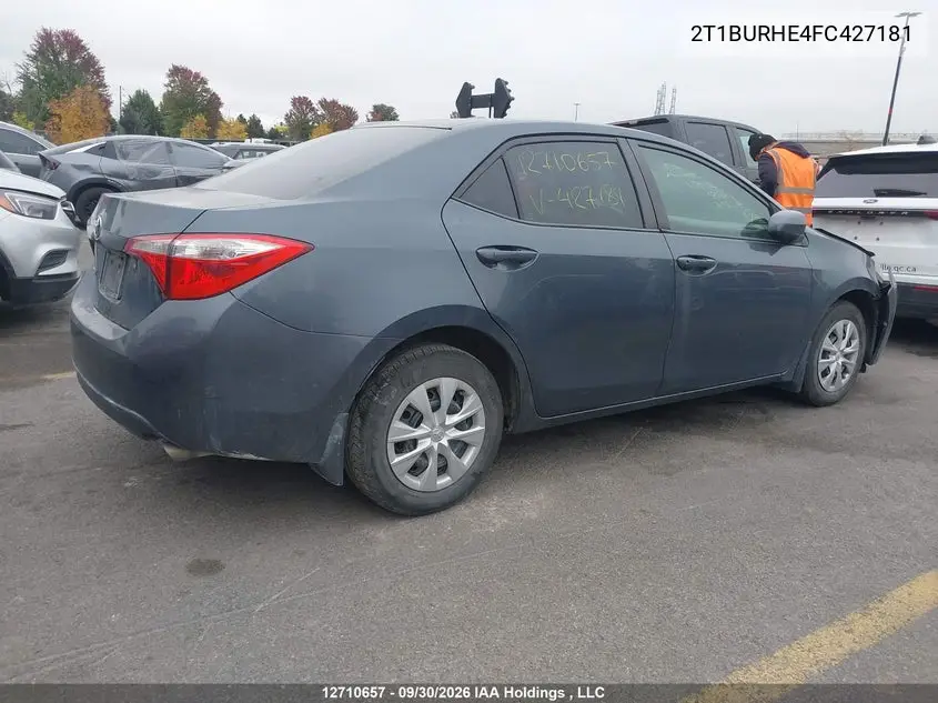 2015 TOYOTA COROLLA VIN 2T1BURHE4FC427181 — фото 4
