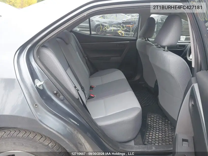 2015 TOYOTA COROLLA VIN 2T1BURHE4FC427181 — фото 8