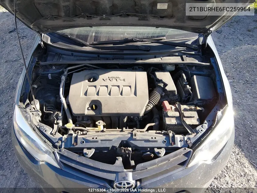2015 TOYOTA COROLLA VIN 2T1BURHE6FC259964 — фото 10
