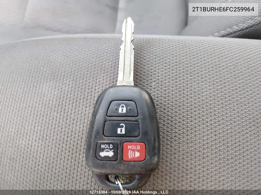 2015 TOYOTA COROLLA VIN 2T1BURHE6FC259964 — фото 11