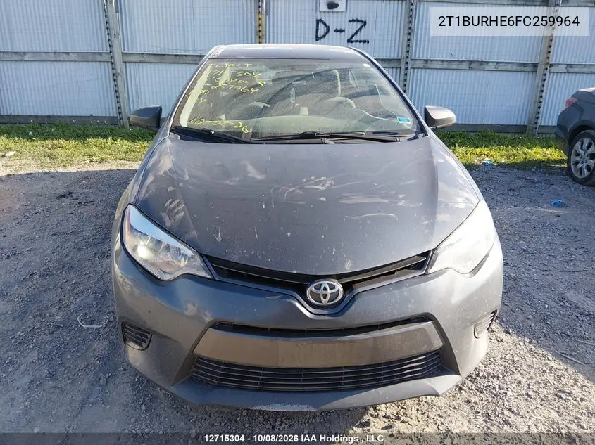 2015 TOYOTA COROLLA VIN 2T1BURHE6FC259964 — фото 12