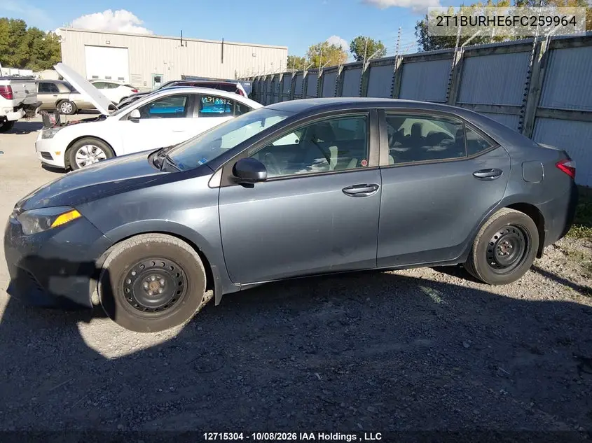 2015 TOYOTA COROLLA VIN 2T1BURHE6FC259964 — фото 14