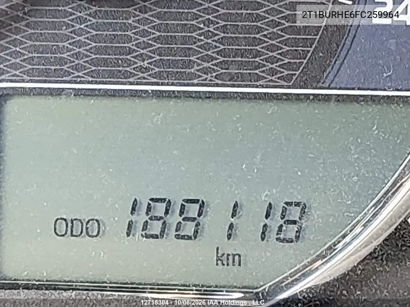 2015 TOYOTA COROLLA VIN 2T1BURHE6FC259964 — фото 15