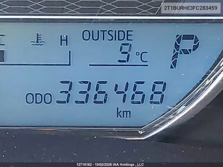 2015 TOYOTA COROLLA VIN 2T1BURHE3FC283459 — фото 16