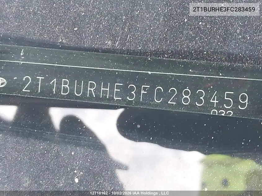 2015 TOYOTA COROLLA VIN 2T1BURHE3FC283459 — фото 19