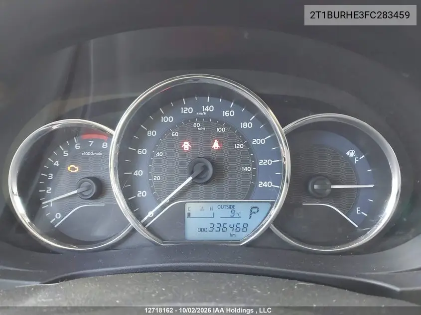 2015 TOYOTA COROLLA VIN 2T1BURHE3FC283459 — фото 7