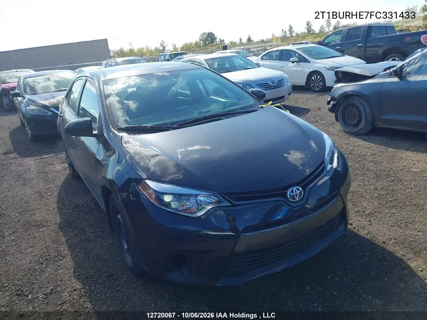 TOYOTA COROLLA 2015, VIN 2T1BURHE7FC331433