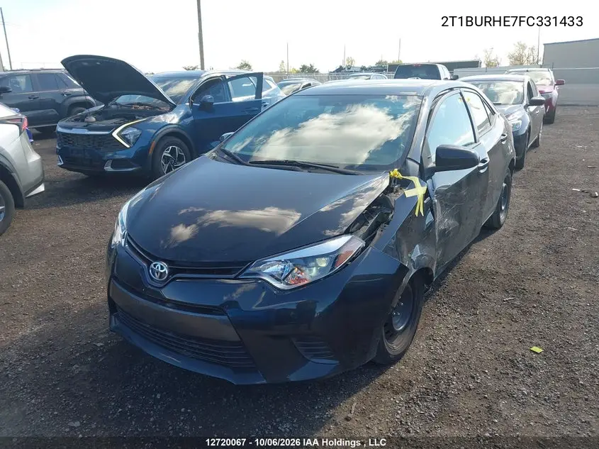 2015 TOYOTA COROLLA VIN 2T1BURHE7FC331433 — фото 2