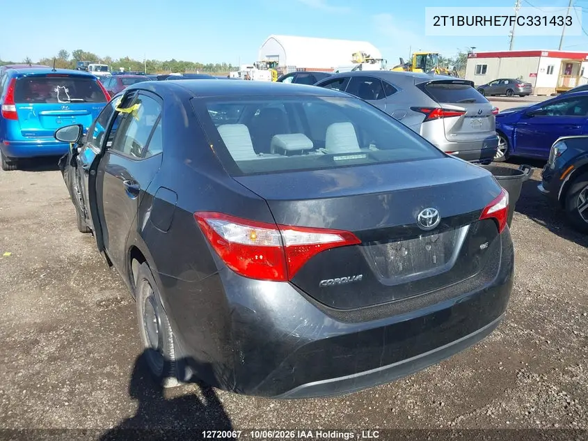 2015 TOYOTA COROLLA VIN 2T1BURHE7FC331433 — фото 3