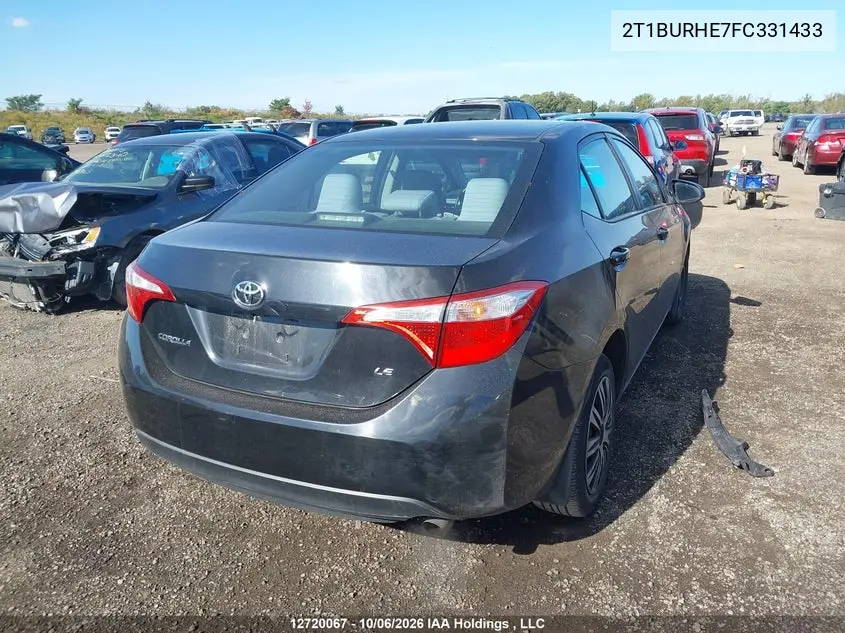 2015 TOYOTA COROLLA VIN 2T1BURHE7FC331433 — фото 4