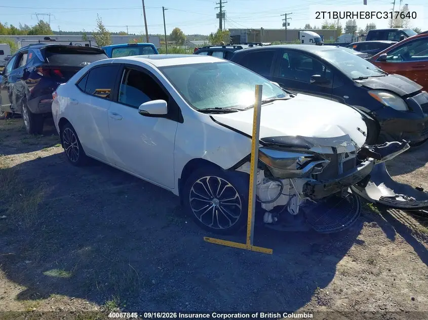 TOYOTA COROLLA 2015, VIN 2T1BURHE8FC317640